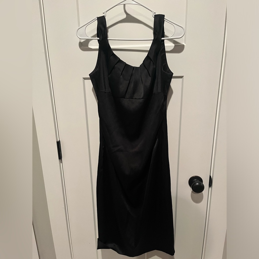 Satin little black dress